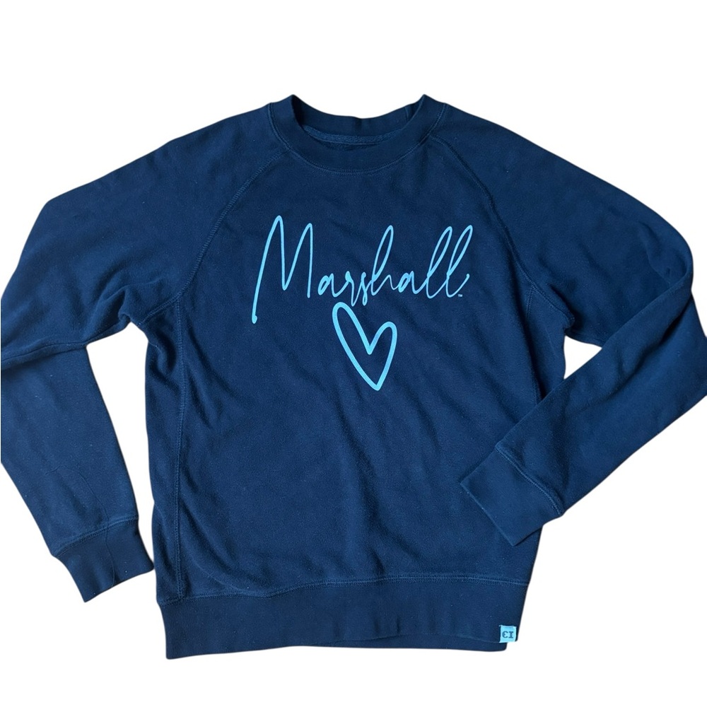 Black Marshall University Sweatshirt with Heart Design